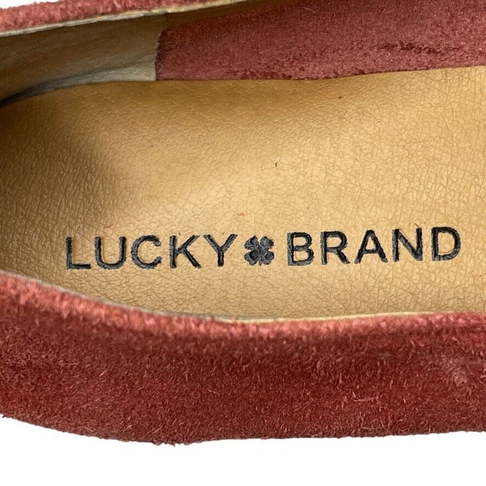 Lucky Brand Womens Brettany Dark Pink Suede Slip on Ballet Flat EUC Size 8.5 - Picture 10 of 11